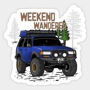 Toyota Land Cruiser Weekend Wanderer - Blue Toyota Land Cruiser for Outdoor Enthusiasts Sticker